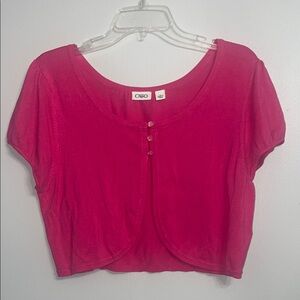 Women's Pink Cropped Cardigan